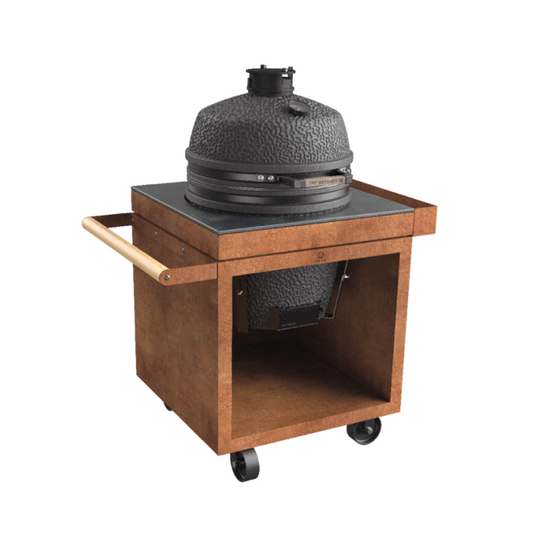 OFYR Pro + Kamado Grill Stand w/ Ceramic Tabletop - Corten Steel