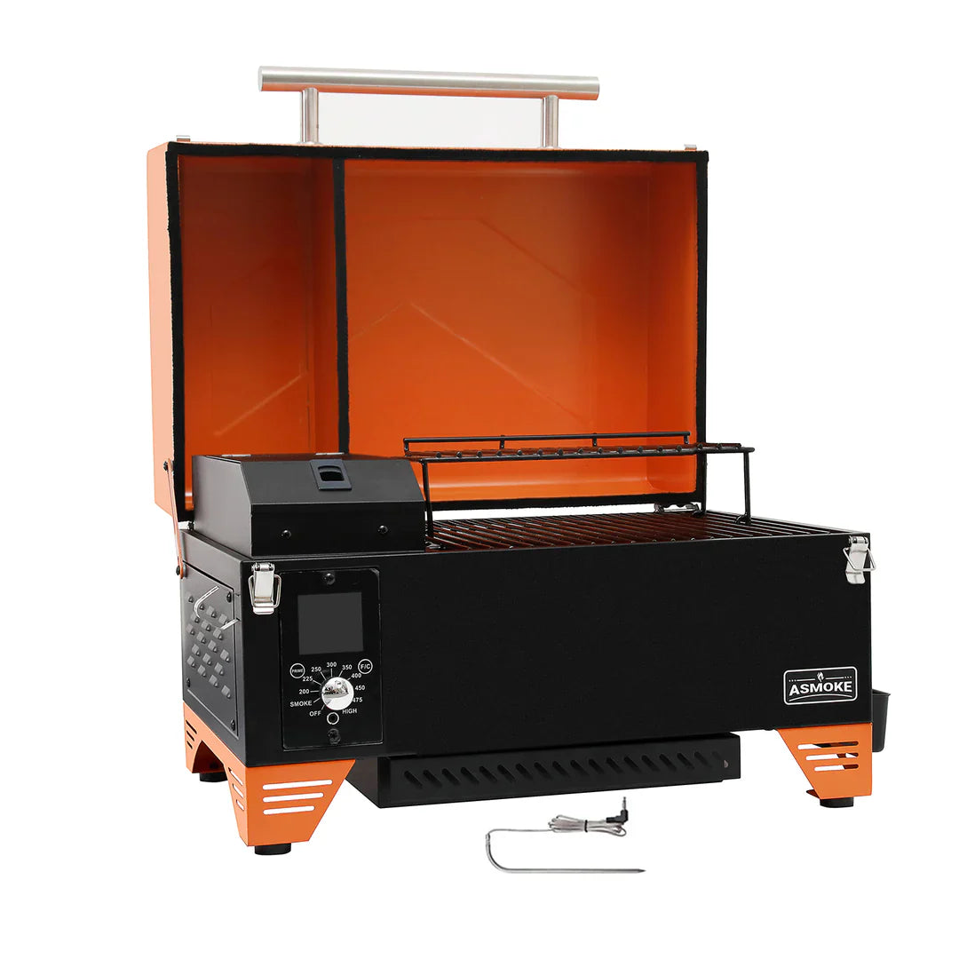 Asmoke AS350 Portable Wood Pellet Smoker Orange 