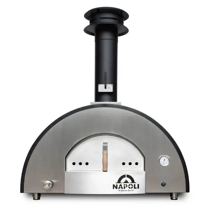 Napoli Vesuvio 800 Gas Hybrid Pizza Oven Black - Front View 
