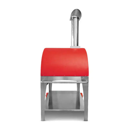 Napoli Vesuvio 800 Wood Fired Pizza Oven with stand red side view 