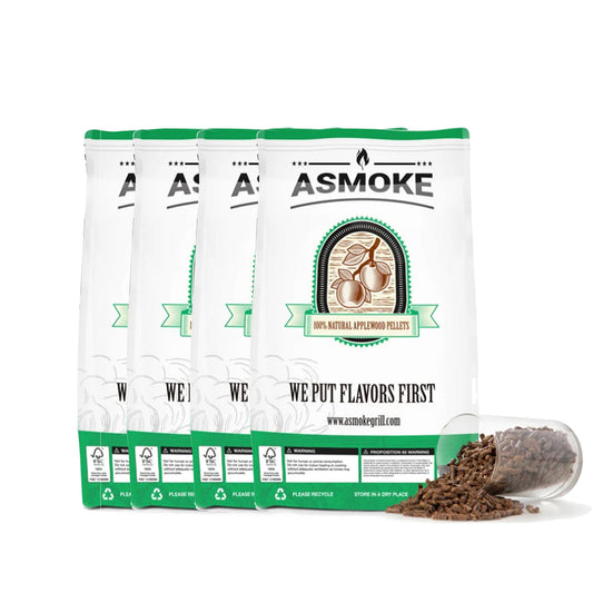 Asmoke 100% pure applewood pellets - 2.5kg x 8 (19kg)