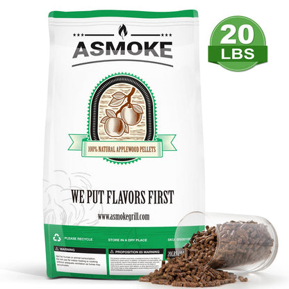 Asmoke 100% Pure Applewood Pellets - 9.5kg