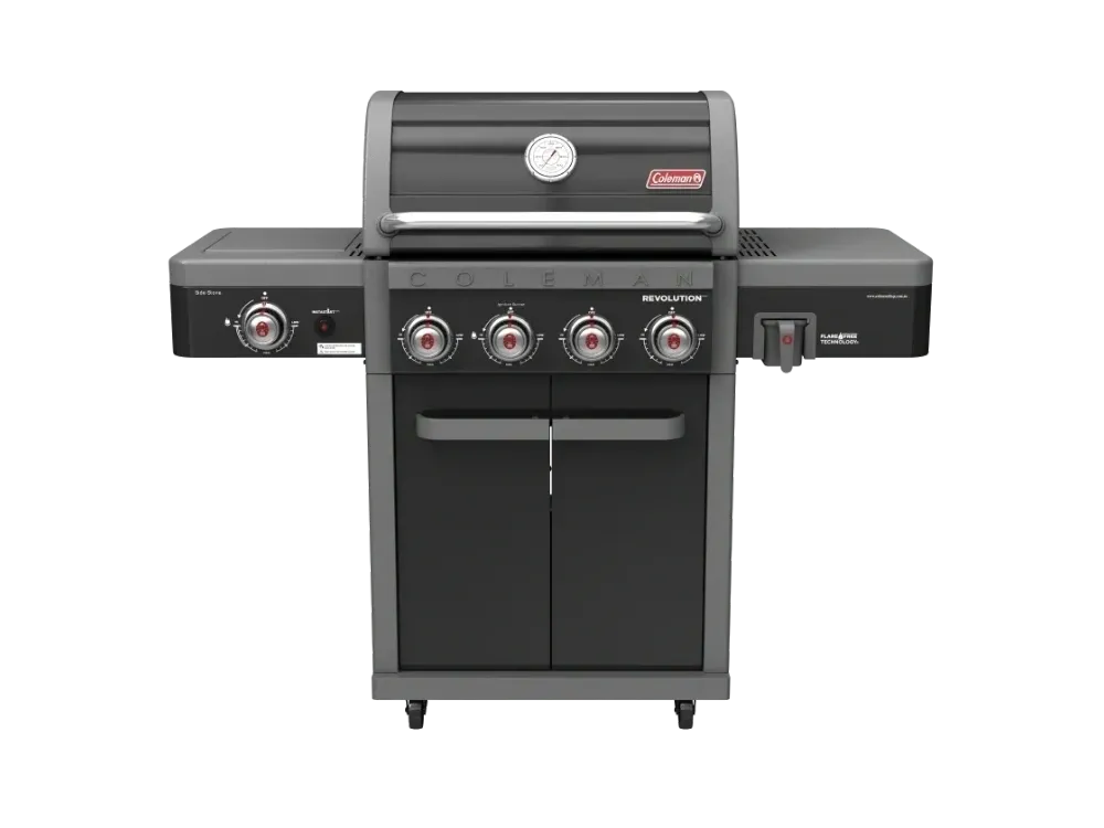 Coleman Revolution™ 4 Burner BBQ with Side Burner Black Gloss