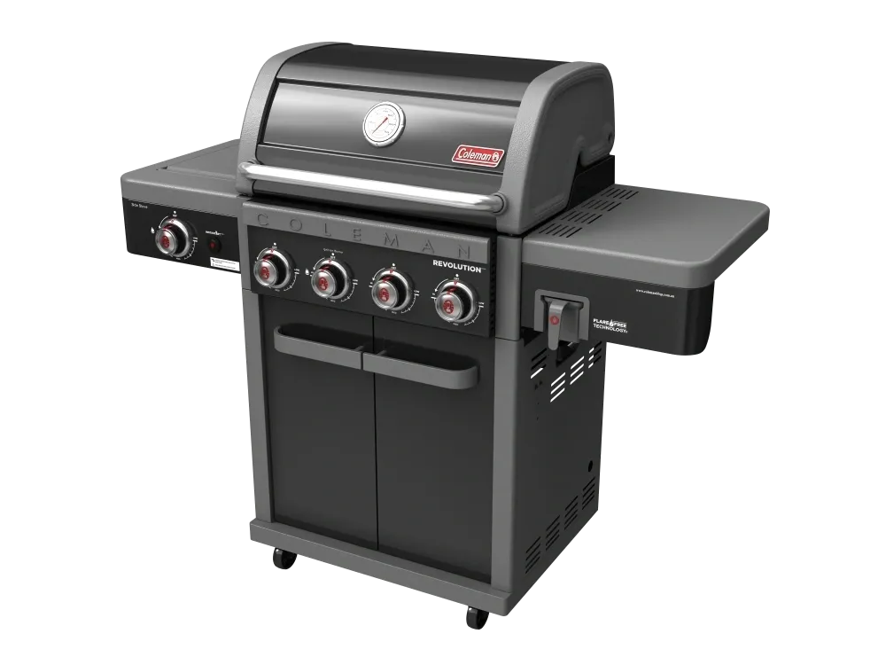 Coleman Revolution™ 4 Burner BBQ with Side Burner Black Gloss